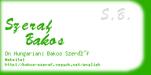 szeraf bakos business card